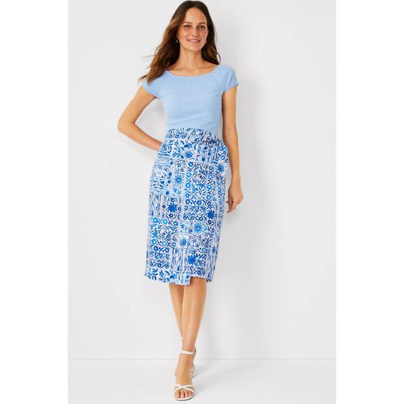 Ann Taylor Petite Tile Wrap‎ Pencil Skirt - Picture 1 of 8